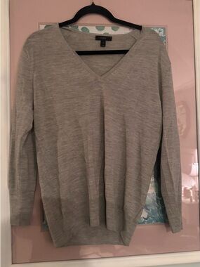 J. Crew Light Gray Women's V-Neck Sweater